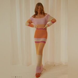 Peppermayo Multicolor Striped Knit Dress